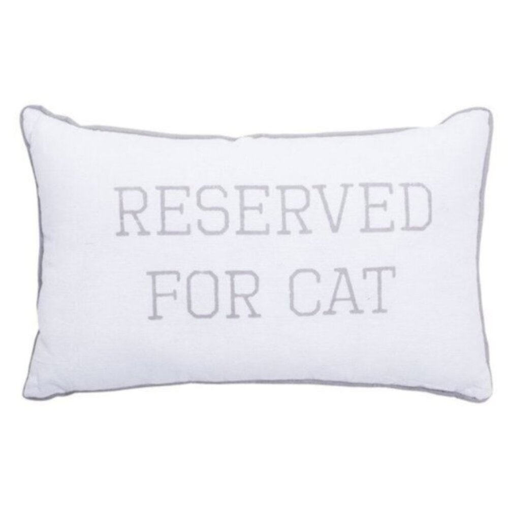 Reserved For Cat Off White & Gray Cushion Throw Accent Pillow 11.8" x 19.7" NWT